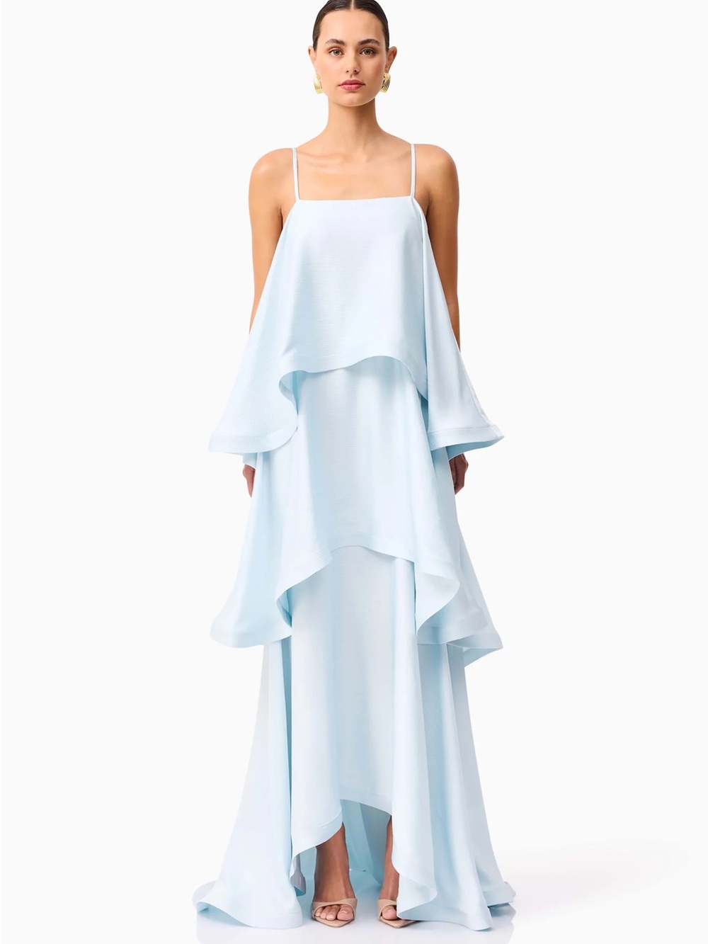 Elliatt Pale Blue Layered Maxi Gown